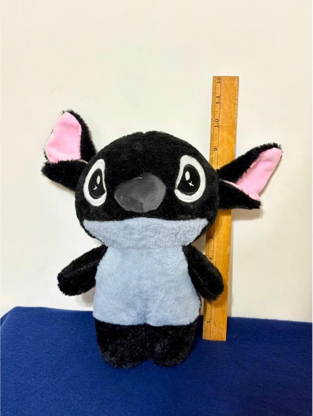 black and gray Disney Stitch plush doll